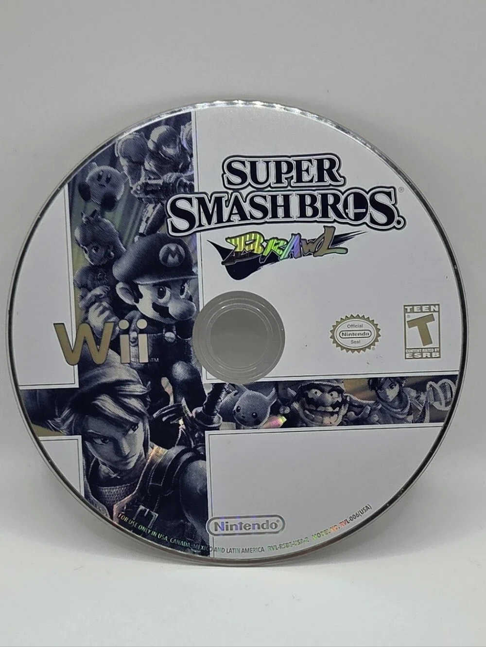 Super Smash Bros Brawl Nintendo Wii 2008 Game Disc Only